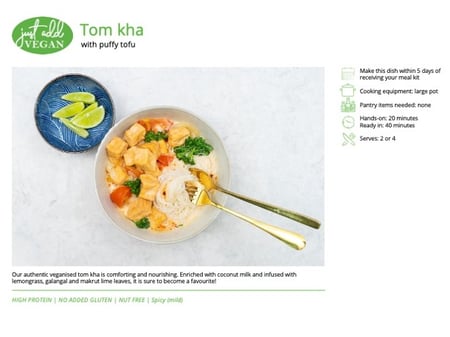 Tom kha with puffy tofu