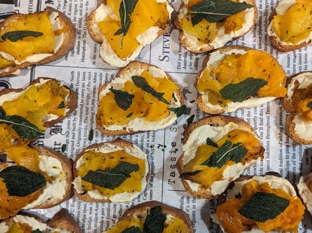 Mini Pumpkin & Sage Crostini | GF - DF - Vegan - Halal