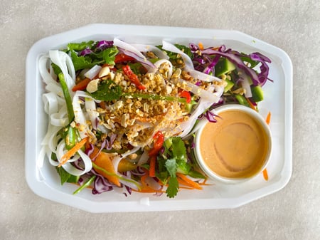 Thai vegetable noodle salad with peanut & lime dressing