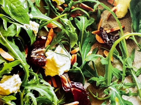 Rocket & Herb Salad with Dates, Almonds & Goats Cheese