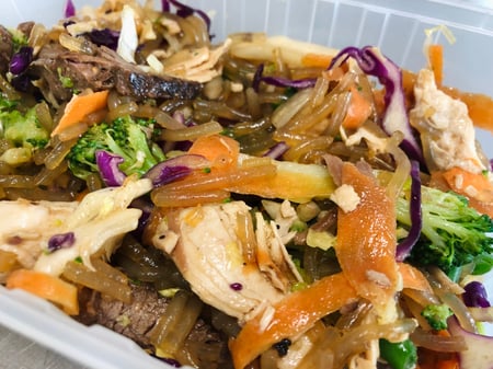 Gourmet Special: Stir-fry Chicken with Vegetables & Sweet Potato Noodles