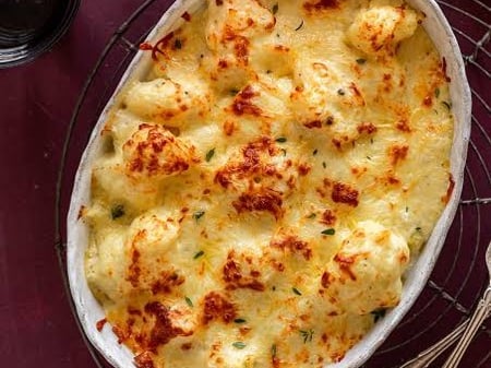 Cauliflower Cheese with Lemon & Almond crumb