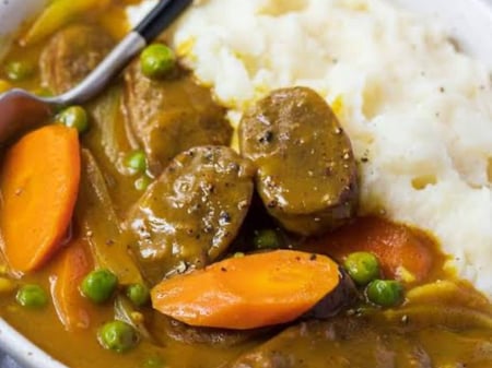 English Curried Sausages