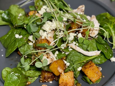 Chicken, Roast Pumpkin & Feta Salad