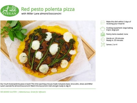 Red pesto polenta pizza