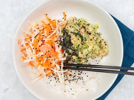 Chickpea tuna sushi bowl