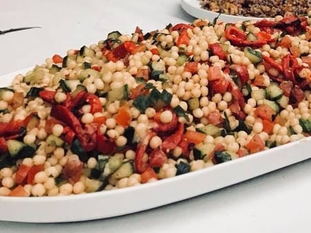 Pearl Cous Cous Salad with Tomato and Cucumber