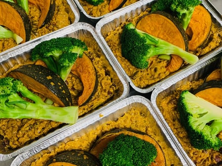 Black dahl, roasted pumpkin and broccoli ~Frozen