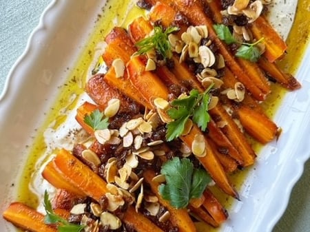 Roasted carrot w/ ajo blanco & sweet and sour dressing