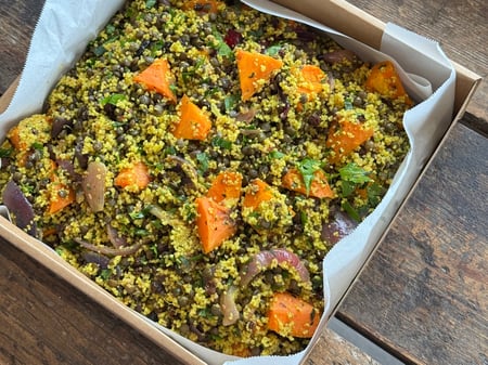 Cous Cous, carrot & Lentil Salad Catering