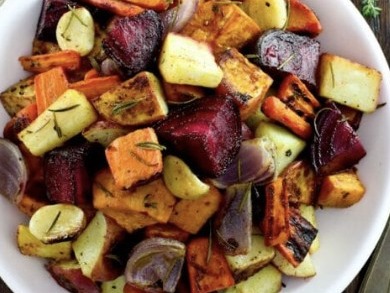 Roasted Vegetable Tray Bake with Herb Butter