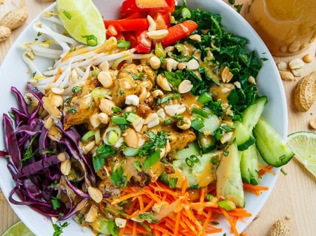 Thai Peanut Chicken Salad Bowl