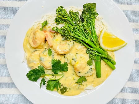 Creamy Garlic Prawns