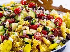 Greek Pasta Salad w/ soft feta & tangy balsamic