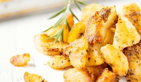 * Roast potato with garlic and rosemary