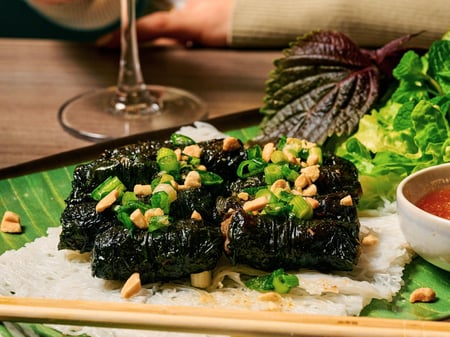 Beef wrap in Betel leaf with vermicelli noodle | Bún Trộn Bò Lá Lốt