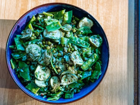 Green Goddess Risoni Pasta Salad with Tofu (VEGETARIAN)  (single bowl) Copy