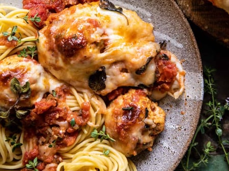 Baked Cheesy Italian Chicken Meatballs (Pasta Not Included)