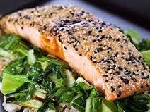 Sesame Salmon with Asian Style Greens | High Protein