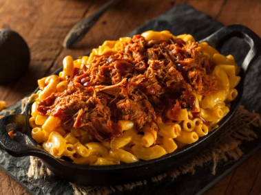 pulled pork Mac and cheese