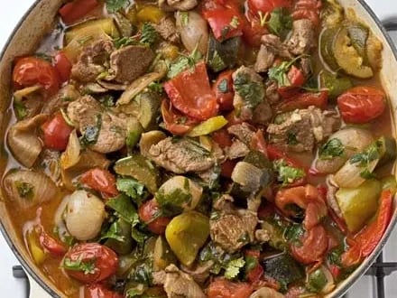 Mediterranean Vegetables with Lamb & Rice