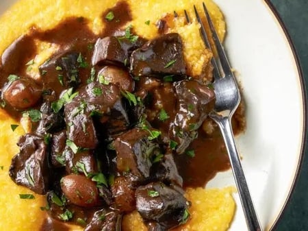 Mushroom Bourginon with Basil Mash