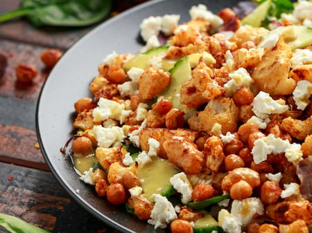 Roasted Cauliflower & Chickpea Salad (GF, V)