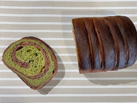 Matcha and Chocolate Milk Toast