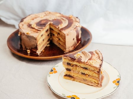 Choc, Honey and Hazelnut Layer Cake