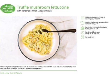 Truffle mushroom fettucine