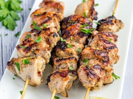 Lemongrass Chicken Skewers with Satay Sauce