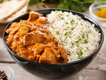 Jamaican chicken curry with rice