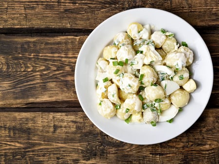 Potato Salad with Sour Cream, Mustard & Mayo