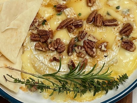 Baked Brie with Fig Jam and Pecans