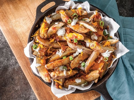 BBQ pulled pork with sweet potato wedges