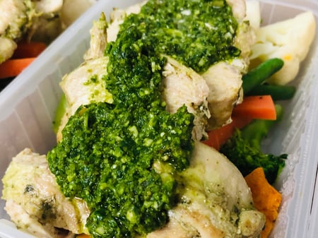 Pesto Chicken Complete Meal $10