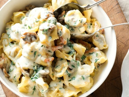 Tortellini Beef with Boscaiola  Sauce