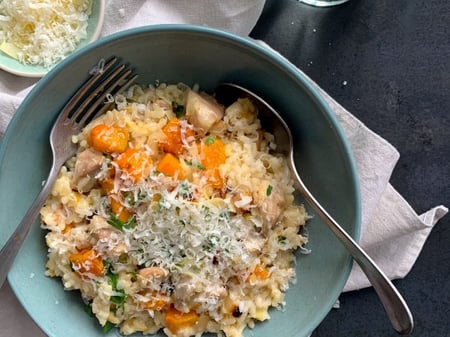 Roast Pumpkin and Chicken Risotto