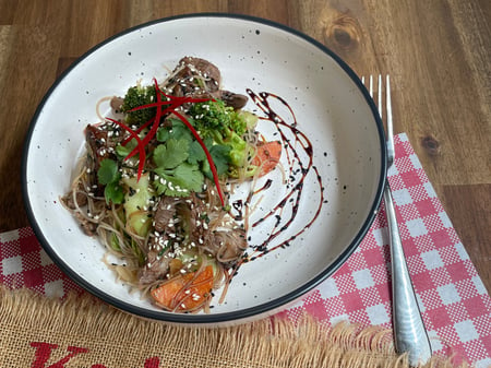 Beef & Blackbean Stir Fry with Rice Noodles