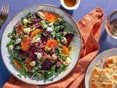 Mixed Grain Salad with Orange, walnuts & Goats Cheese & Soft Herbs(GF)