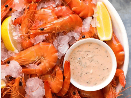 Aussie Prawns and Mary Rose Dipping Sauce