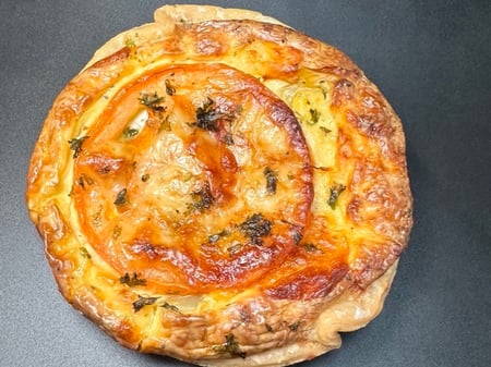 Roast Tomato, Artichoke and Smoked Mozzarella Quiche