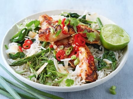 Chilli Fish with Coconut & Rice Noodles