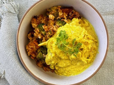 Turmeric chicken w/ Pumpkin rice Pilaf