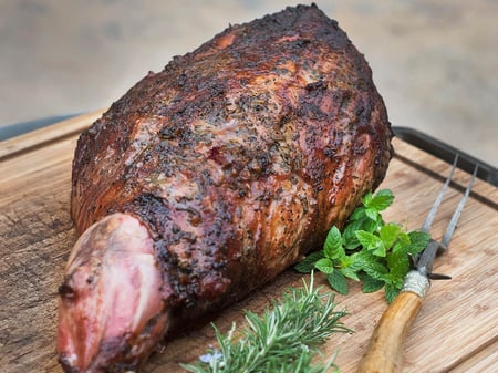 Slow Roasted Lamb w/ Marinated grilled zucchini & fetta & a pomegranate dressing