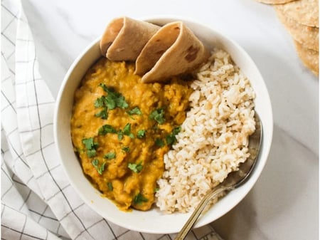 Red Lentil & Coconut Dahl with Brown Rice