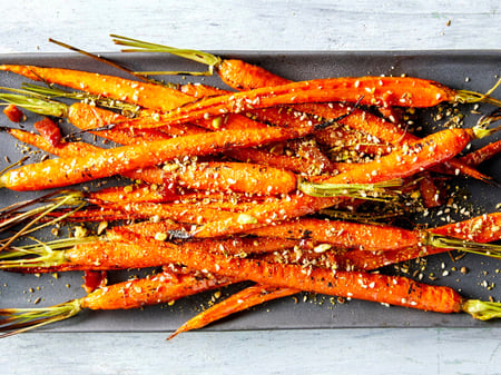 Baby Roasted Carrots w/ honey & dukkha