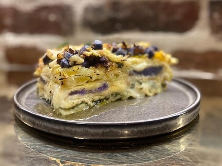 Lasagna Lab - Cabbage with Purple Potatoes, Taleggio and Sage