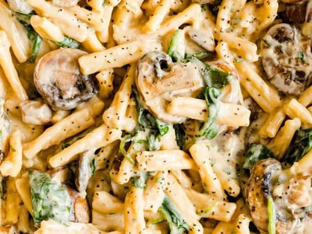 FROZEN Charred Corn and Mushroom Pasta Bake with Cashew Parmesan