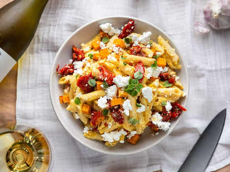 Pumpkin, Feta Sundried Tomato Penne